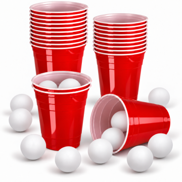 Beer pong-set inkl 22 koppar och 15 bollar