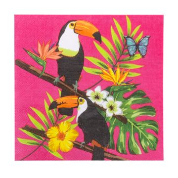 Tukan servetter rosa 20x - 33x33 cm