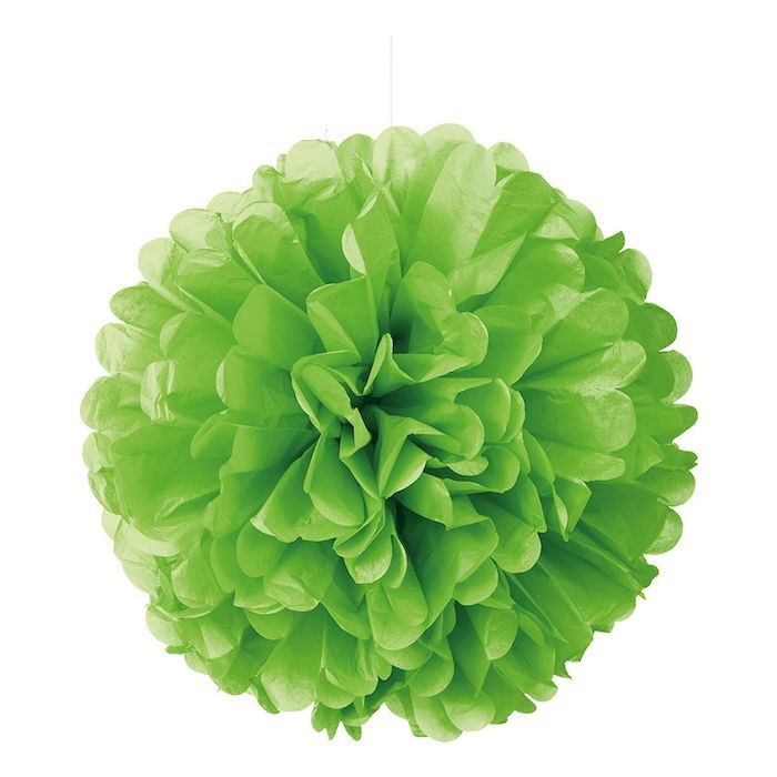 Neon grön pompom - 30 cm