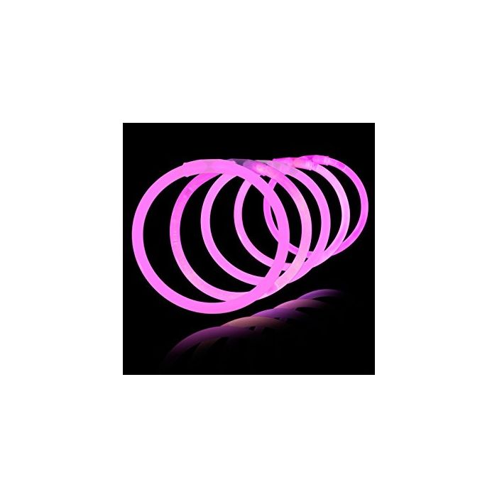 Rosa knäcklampor 100x - Självlysande armband