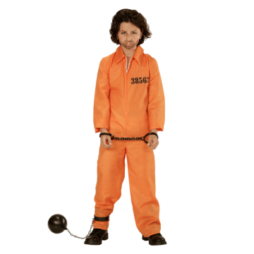 Fängelsedräkt kostym orange för barn