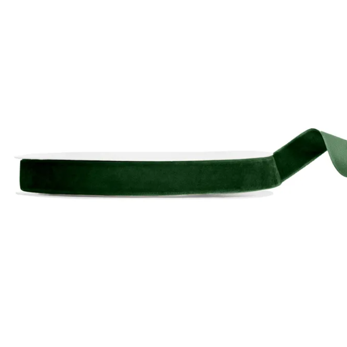 Mörkgrön sammetband 15 mm / 10 m