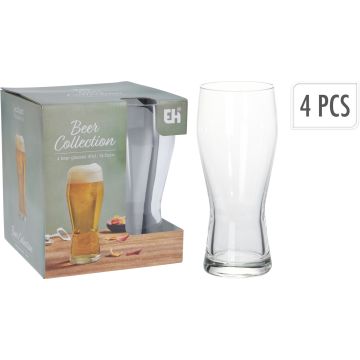 Ölglas utan fot i klart glas, 4 stk., 40 cl