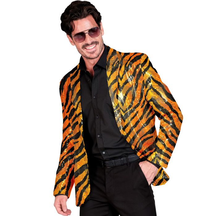 Orange tigerpaljettjacka till fest