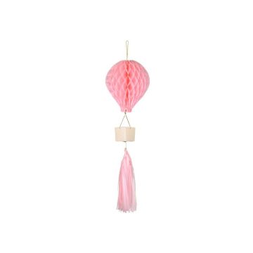 Rosa honeycomb luftballon dekoration - 28 cm
