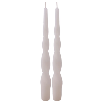 Snurrade stearinljus elfenben 2x - 24 cm