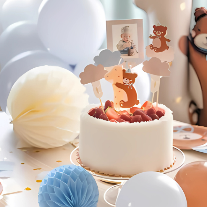 Björn tårtljus 1 år - 7 cm
