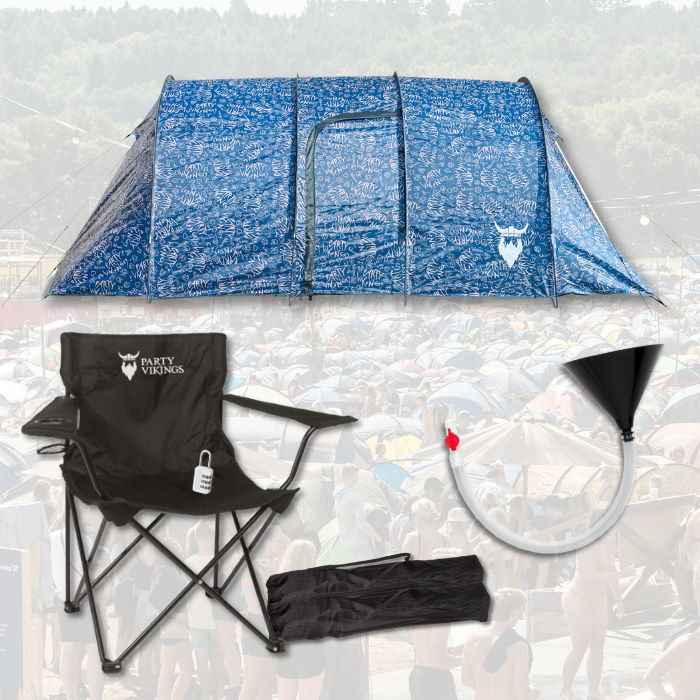 Festivalpaket 3 personer Premium - THORA tält, festivalstol m.m.