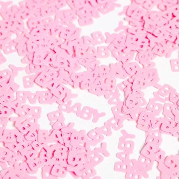 Rosa baby bokstavs bordkonfetti - 14 g