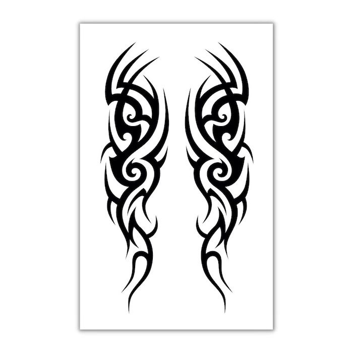 Tribal falsk och konstgjord tatuering 10.5x20cm 