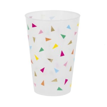 Återanvändbar plastmugg med trekantiga flaggor 475ml 6x