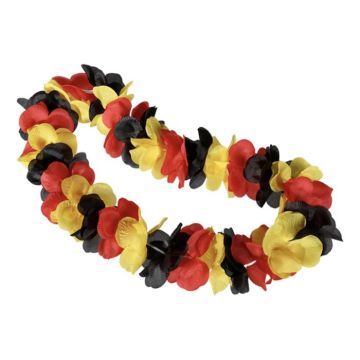 Hawaii blomsterkrans svart, röd och gul - onesize