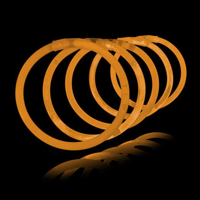 Orange Knäckljus 100x  - Självlysande armband