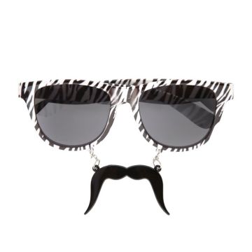 Zebra Randiga Solglasögon med Mustasch