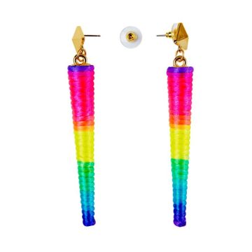 80-tals konformade örhängen i neon regnbågsfärger