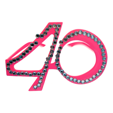 40 års solglasögon rosa med diamanter 