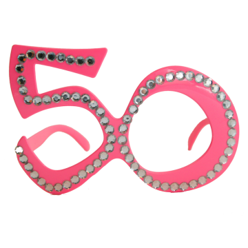 50 års glasögon rosa med diamanter