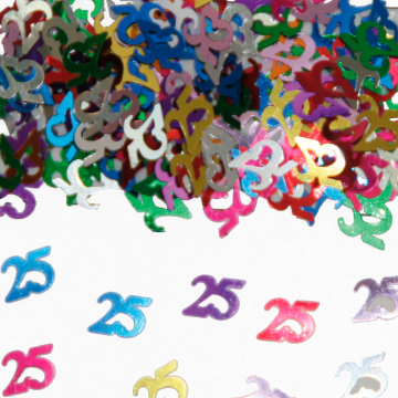 25 års konfetti flerfärgad - 14g