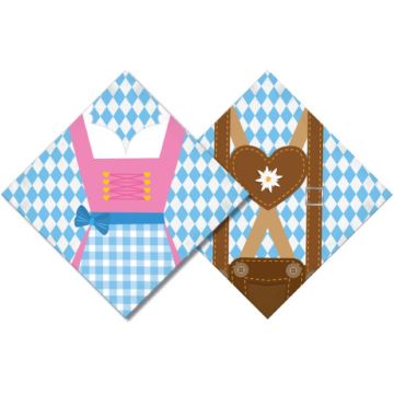 Servetter med oktoberfestmotiv 20x - 33x33 cm