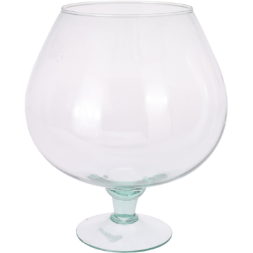 Transparent vas av återvunnet glas 22,5x26 cm