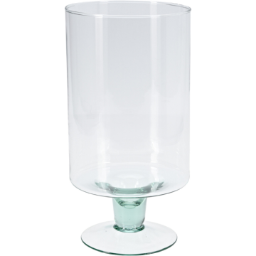 Transparent vas av återvunnet glas 18x33 cm