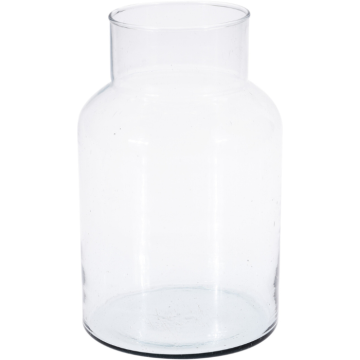 Transparent vas av återvunnet glas 14x26 cm