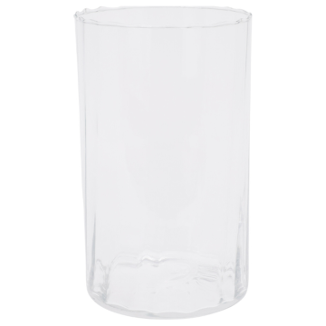 Stilren transparent glasvas 13x22 cm