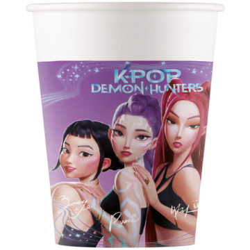 K-Pop Demon Hunters muggar 8x - 200 ml engångsmuggar i papper
