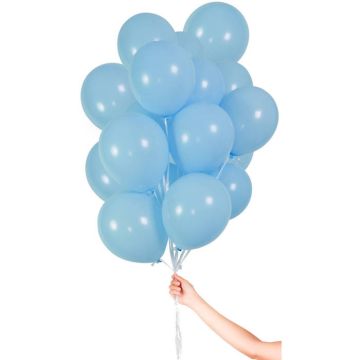 Ljusblå Ballonger m. snöre 30x - 23cm