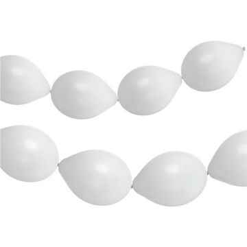 Ballonggirlang med vit länk 8x - 33 cm