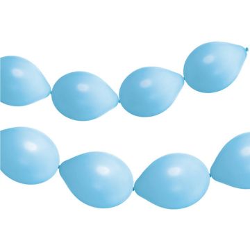 Ljusblå länk ballong girlang 8x - 33 cm