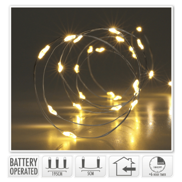 LED lyskæde tråd 40 LED Varm hvid  - 195 cm
