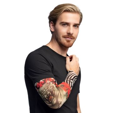Tiger tatoverings ærme i nylon - onesize