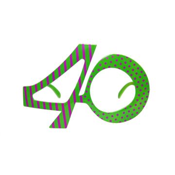 40-års födelsedagsglasögon grön