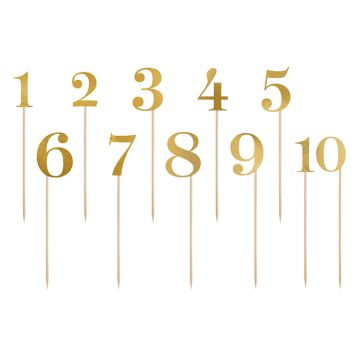 Guldsiffror på träpinnar 11x - 25,5 cm