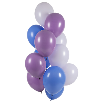 Blueberry färgmix ballongbukett 12x - 33 cm