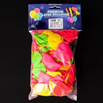 UV Ballonger Flerfärgade 100x - 25 cm 