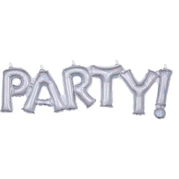 "PARTY! " Holografisk Folieballong - 83 cm
