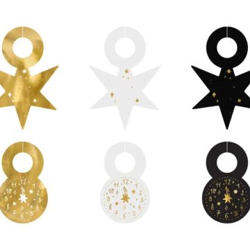 Glasmarkörer happy new year mix 6x - 7,5-9,5 cm