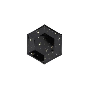 Nyårsingångstallrikar svart 6x - 20 cm