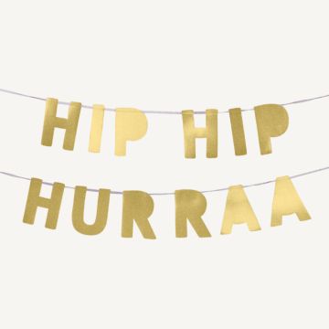 Hip hip hurra girlang guld 0,15X3 m 