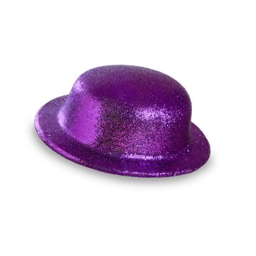 Bowlerhatt lila glitter