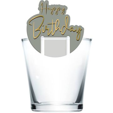"Happy Birthday" Dryckesmarkörer Golden Dawn 6x