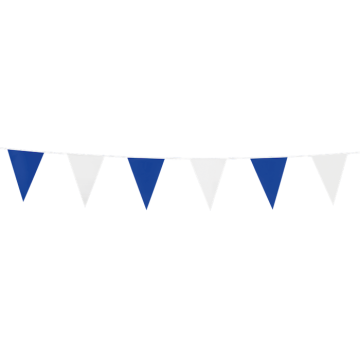 Blå och Vit Flaggirlang 10 x 15 cm - 3 meter