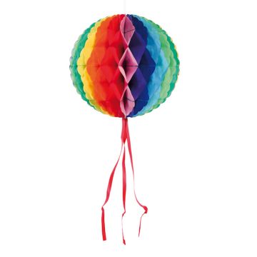 Regnbåge multifärgad rund honeycomb 3x - 30 cm