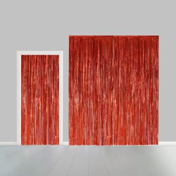 Glittergardin röd - 1 x 3 m