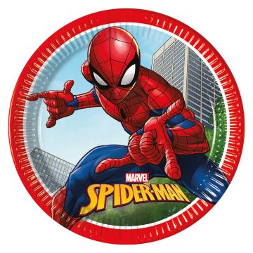 Spiderman pappers tallrik 8x - 23 cm