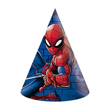 Spiderman Festhattar blå 6x - 16 cm