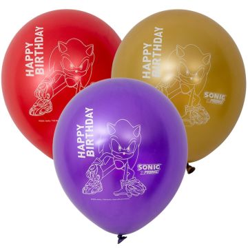 Metalliska Sonic-ballonger 6x - 30 cm
