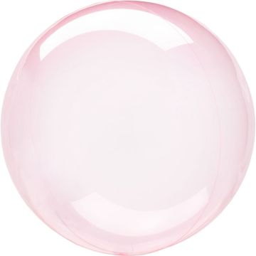 Rosa Kristall Klar Folie Ballong 40 cm